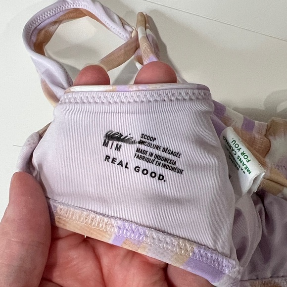Aerie Scoop Pastel Patterned Bikini Top Medium - Picture 5 of 5